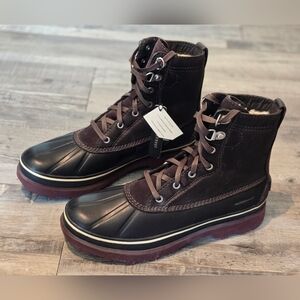 NWT Men's Sorel Black and Brown Winter Boots